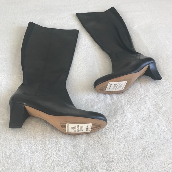 NWT Nordstrom Trotter’s Leather Black Zip Up Boots - Picture 4 of 10